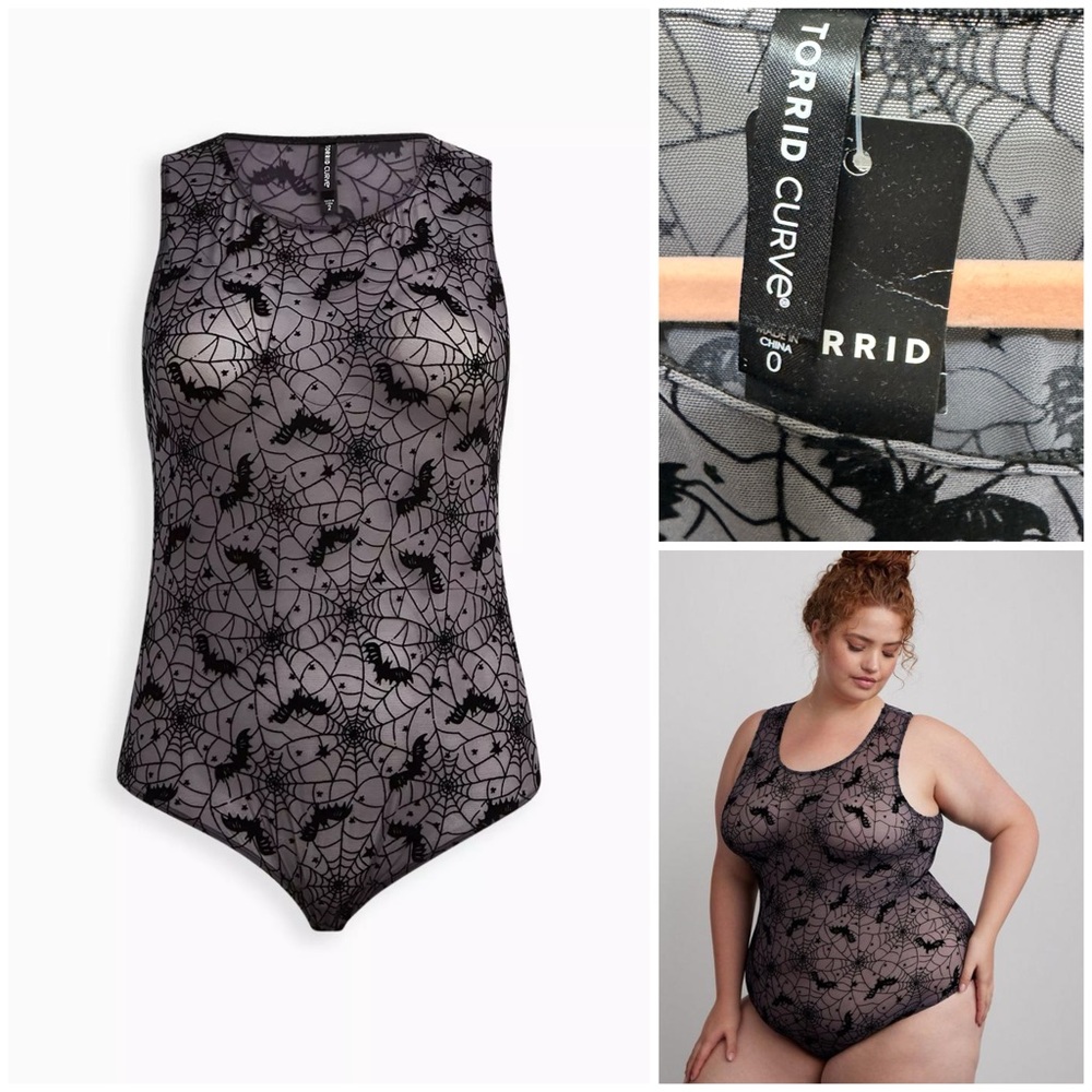 Torrid Spider Web Print Bodysuit 0
